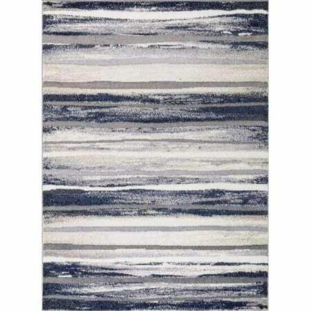 CHARLOTTE BATH Charlotte  5 ft. 3 ft. x 7 ft. 3 in. Retro Rectangle Area Rug, Blue 48465